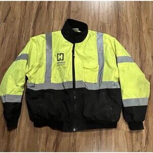 MAX High Visibility INSULATED REFLECTIVE Road WORK SAFETY Bomber Jacket Coat 3XL